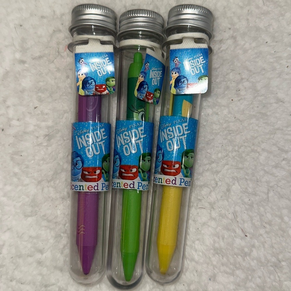 Disney Pixar Inside Out Scented Pen Set Joy Fear Disgust Grape Apple Lemon 3pc